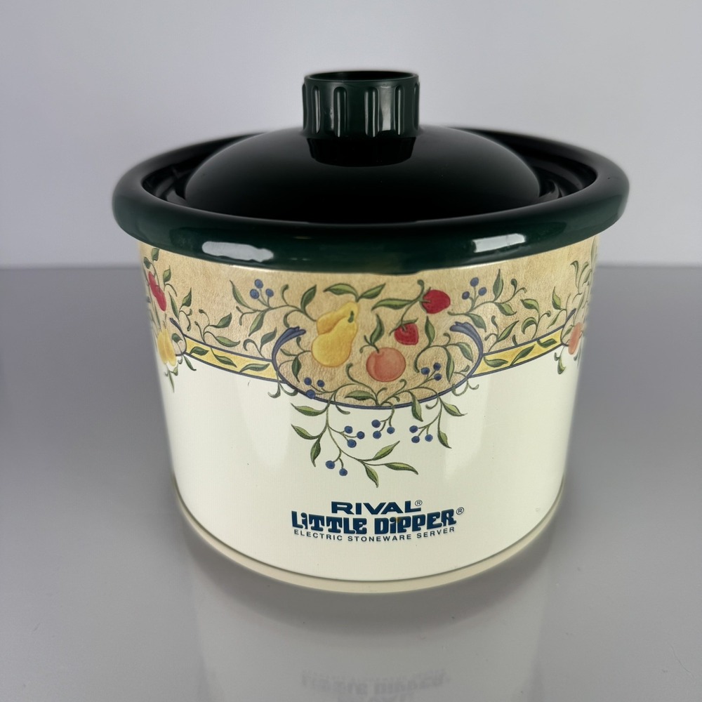 Vintage Rival Little Dipper Electric Stoneware Server Retro Floral 1QT (6"x4.5")